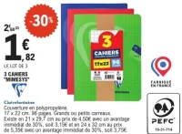 3 Cahiers "Mimesys" Clairefontaine