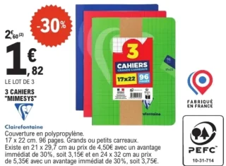 3 Cahiers "Mimesys" Clairefontaine