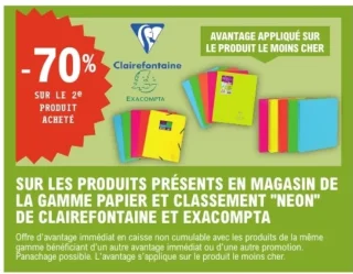 Gamme papier et classement "Neon" Clairefontaine et Exacompta