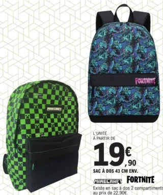 Sac à dos Minecraft / Fortnite 43 cm env.