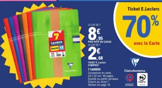 7 Cahiers Clairefontaine 24 x 32 cm. 48 pages