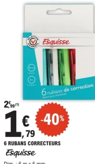 6 rubans correcteurs Esquisse