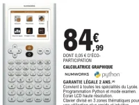 Calculatrice graphique Numworks Python