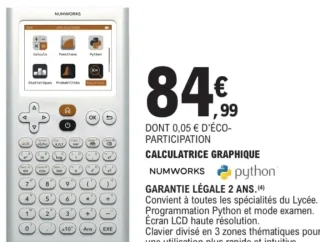 Calculatrice graphique Numworks Python