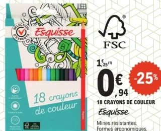 18 Crayons de couleur Esquisse