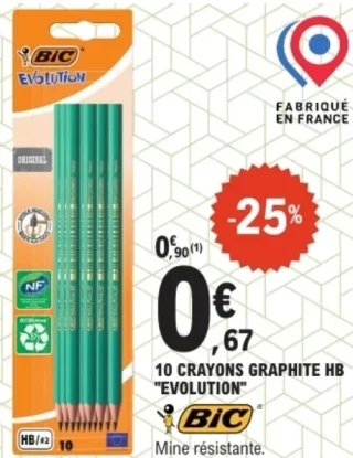 10 Crayons graphite HB BIC Evolution