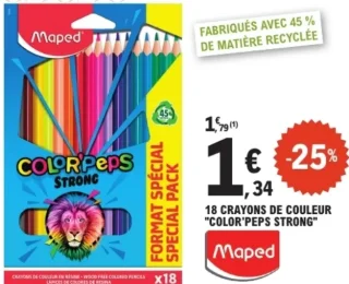 18 Crayons de couleur Maped Color'Peps Strong