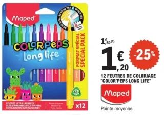 Maped 12 feutres de coloriage "Color'Peps Long Life"