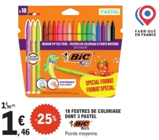 BIC Kids 18 feutres de coloriage dont 3 pastel