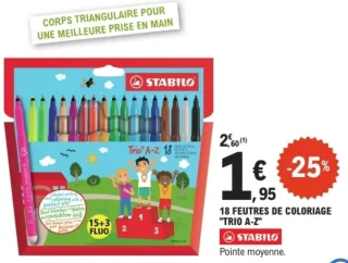 STABILO Trio A-Z 18 feutres de coloriage
