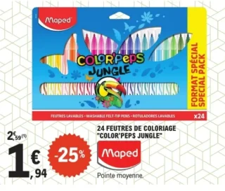 Maped 24 feutres de coloriage "Color'Peps Jungle"
