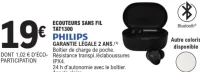 Ecouteurs sans fil TAT1300 Philips