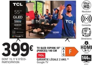 TCL TV QLED 55P89K 55" (POUCES) 140 CM