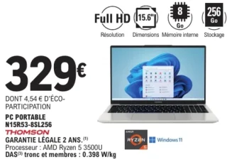 THOMSON PC PORTABLE N15R53-8SL256