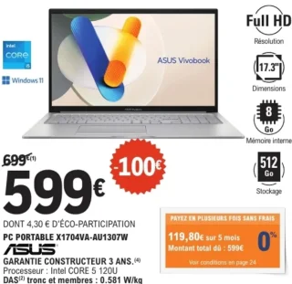 PC portable Asus Vivobook X1704VA-AU1307W