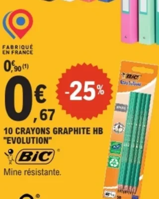 10 crayons graphite HB "Evolution" Bic