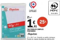 300 feuilles simples perforées Esquisse