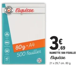 Ramette 500 feuilles Esquisse