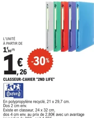 Classeur-cahier 2nd Life Oxford