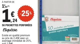 50 pochettes perforées Esquisse