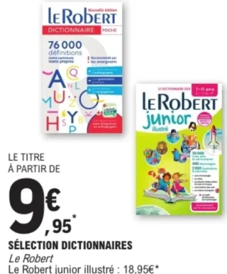 Sélection Dictionnaires Le Robert (Le Robert junior illustré / Dictionnaire Poche)