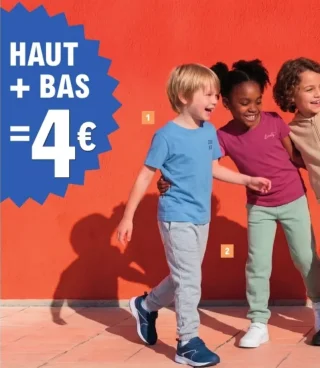 Ensemble Haut + Bas Tissaia Basics (Tee-shirt manches courtes + Pantalon molleton)