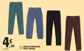 Jean ou pantalon toile enfant