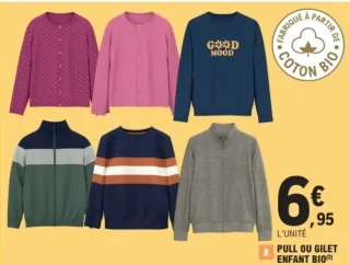 Pull ou gilet enfant bio Tissaia Basics