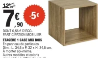 Étagère 1 case mix bois