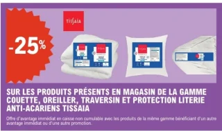 Gamme couette, oreiller, traversin et protection literie anti-acariens Tissaia
