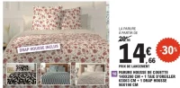 Parure housse de couette 140x200 cm + 1 taie d'oreiller 63x63 cm + 1 drap housse 90x190 cm Tissaia