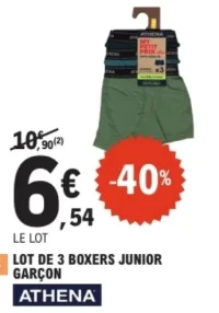 Athena Lot de 3 boxers junior garçon