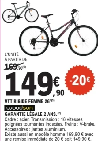 VTT RIGIDE FEMME 26" woodsun