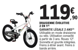 DRAISIENNE ÉVOLUTIVE 2 EN 1
