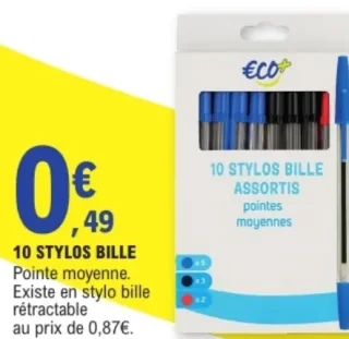 ECO+ 10 Stylos bille assortis