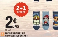 Lot de 3 paires de chaussettes enfant Paw Patrol