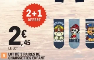 Lot de 3 paires de chaussettes enfant Paw Patrol