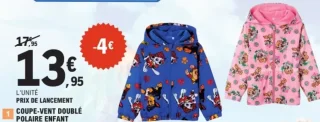 Coupe-vent doublé polaire enfant Paw Patrol
