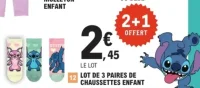 LOT DE 3 PAIRES DE CHAUSSETTES ENFANT