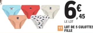 LOT DE 5 CULOTTES FILLE