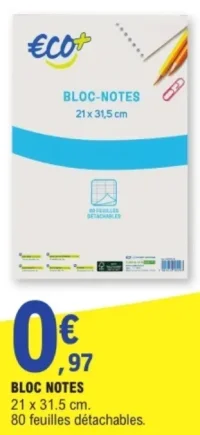 Bloc-notes Eco+ 21 x 31,5 cm