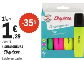 4 surligneurs Esquisse