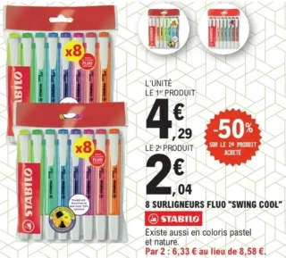 8 surligneurs fluo "Swing Cool" Stabilo