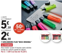 7 surligneurs fluo "Boss Original" Stabilo