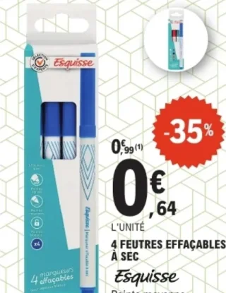 4 Feutres effaçables à sec Esquisse
