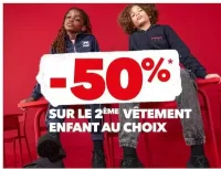 Vêtements enfant - -50% sur le 2ème vêtement au choix