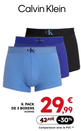 Calvin Klein Pack de 3 Boxers Homme