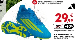 Chaussures de football F50 Club Cadet ou Junior Adidas