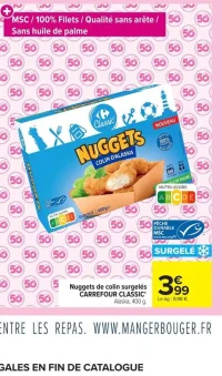 Nuggets de colin surgelés CARREFOUR CLASSIC'
