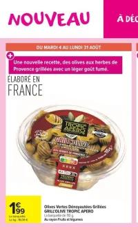 Olives Vertes Dénoyautées Grillées GRILL'OLIVE TROPIC APERO